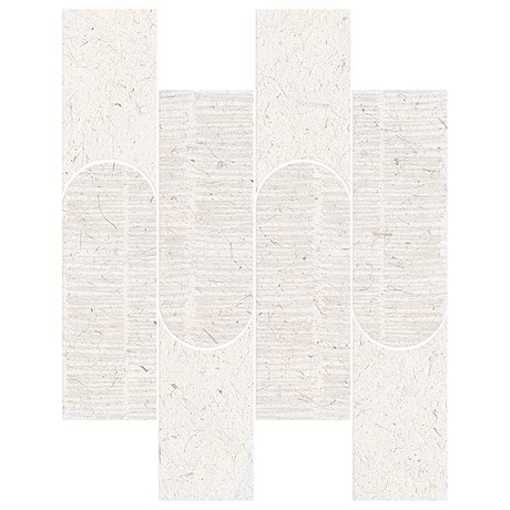 Hikari Tokyo Chalk White Limestone Look Textured Matte Porcelain Mosaic Tile