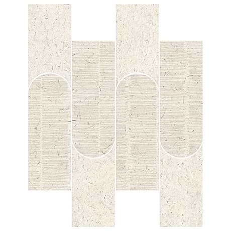 Hikari Tokyo Paper Cream Limestone Look Textured Matte Matte Porcelain Mosaic Tile