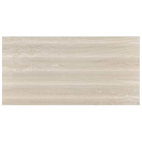 Lumar Waves Travertino Crema Beige 24x48 3D Travertine Look Matte Porcelain Tile