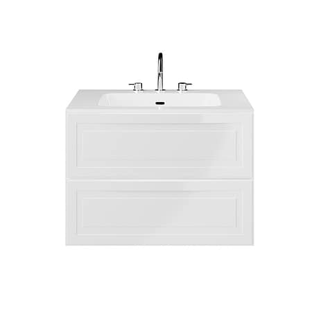 Alma White 30" Single Vanity with Integrated White Solid Surface Top