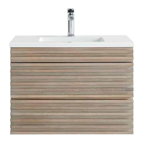 Gibson Light Wood 30" Single Vanity with Integrated White Acrylic Top