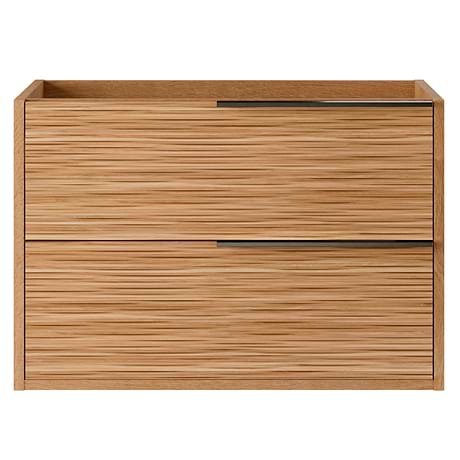 Kora Bamboo Faux Finish 32" Single Vanity with Black Handles without Top