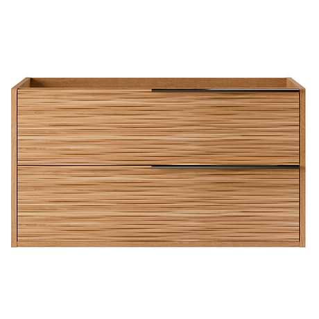 Kora Bamboo Faux Finish 40" Single Vanity with Black Handles without Top