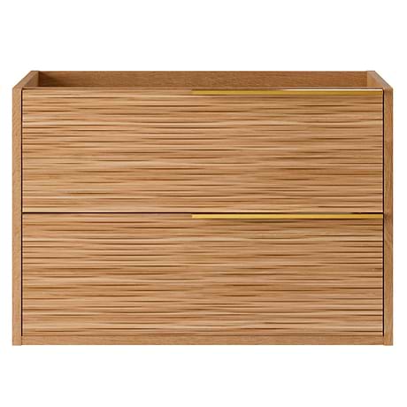 Kora Bamboo Faux Finish 32" Single Vanity with Gold Handles without Top