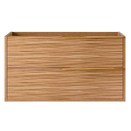 Kora Bamboo Faux Finish 40" Single Vanity with Gold Handles without Top