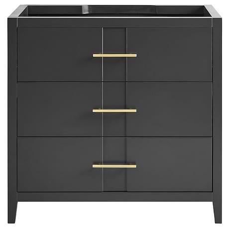 Iconic Charcoal and Gold 36" Single Vanity without Top