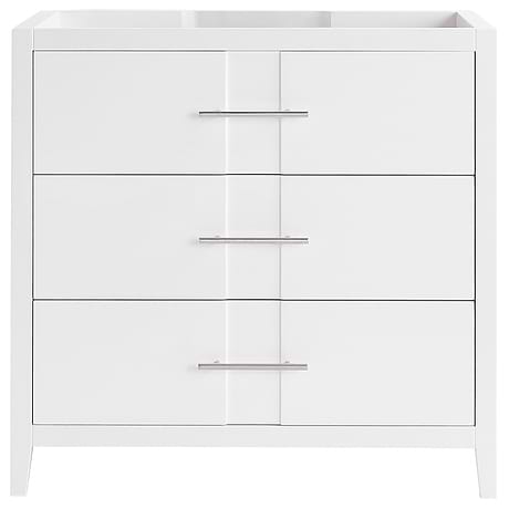 Iconic White and Silver 36" Single Vanity without Top