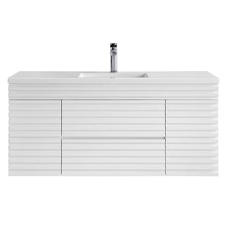 Gibson White 48" Single Vanity with Integrated White Acrylic Top