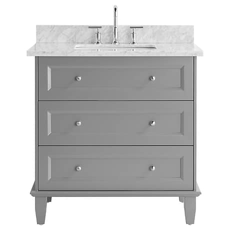 Nora Gray 36" Single Vanity with Carrara Marble Top