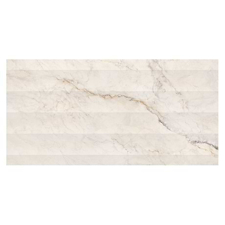 Lumar Waves Apuano Oro White 24x48 3D Marble Look Matte Porcelain Tile