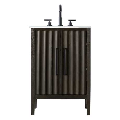 Juelle Chocolate Oak 24" Single Vanity with Cultured Marble Top