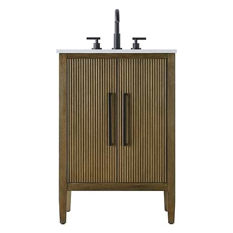 Juelle Hazel Oak 24" Single Vanity with Cultured Marble Top