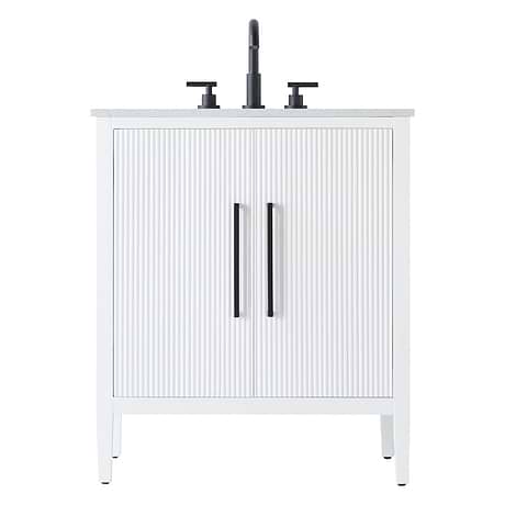 Juelle White 30" Single Vanity with Cultured Marble Top