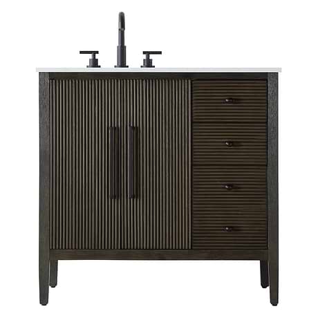 Juelle Chocolate Oak 36" Single Vanity with Cultured Marble Top