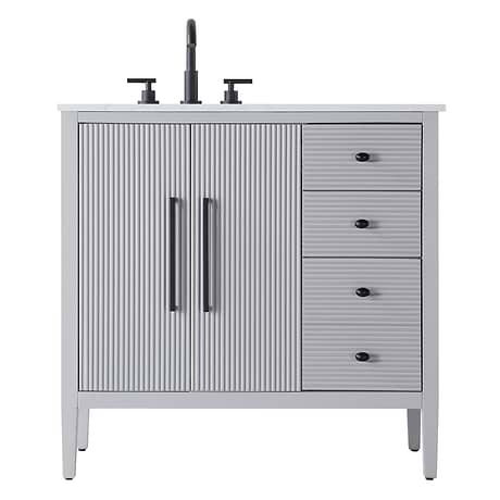 Juelle Gray 36" Single Vanity with Cultured Marble Top