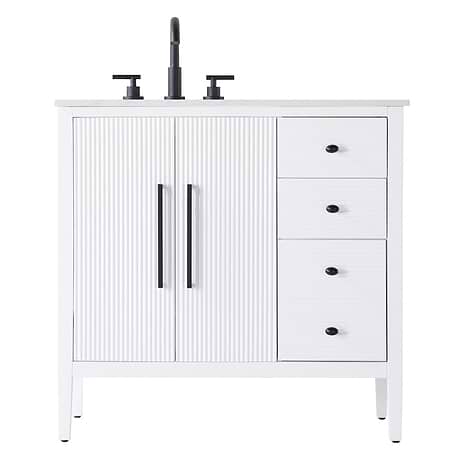 Juelle White 36" Single Vanity with Cultured Marble Top