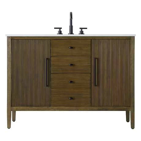 Juelle Hazel Oak 48" Single Vanity with Cultured Marble Top