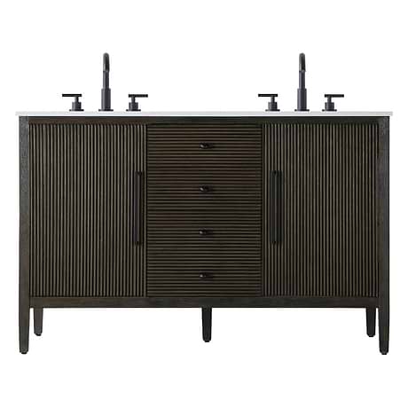 Juelle Chocolate Oak 54" Double Vanity with Cultured Marble Top
