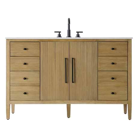 Juelle Honey Oak 54" Single Vanity with Cultured Marble Top