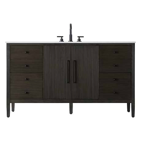 Juelle Chocolate Oak 60" Single Vanity with Cultured Marble Top