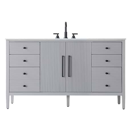 Juelle Gray 60" Single Vanity with Cultured Marble Top