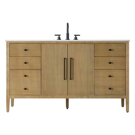 Juelle Honey Oak 60" Single Vanity with Cultured Marble Top