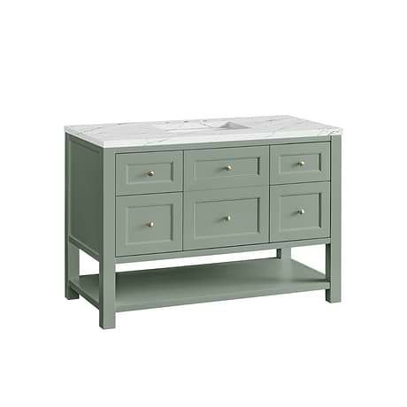 Breckenridge Breckenridge Smokey Celadon Green 48" Single Vanity with Ethereal Noctis Quartz Top by JMV