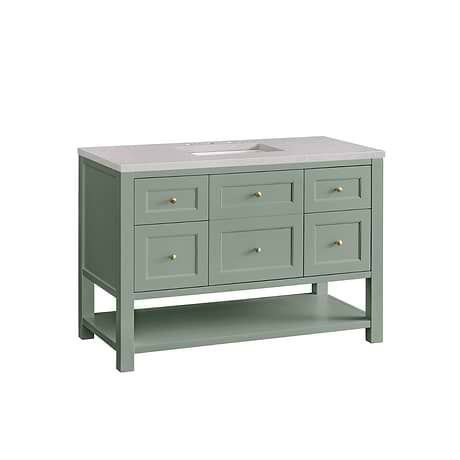 Breckenridge Breckenridge Smokey Celadon Green 48" Single Vanity with Eternal Serena Quartz Top by JMV