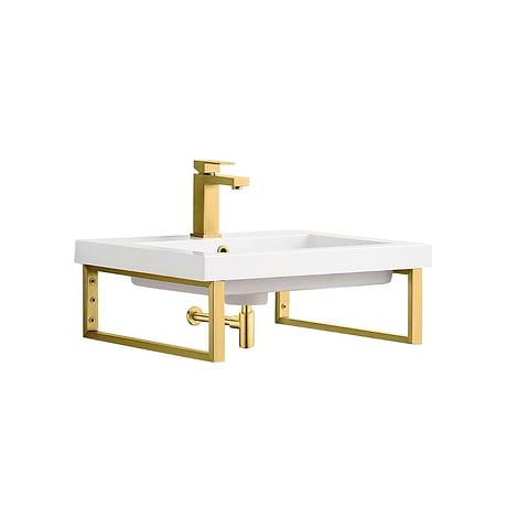 Boston Radiant Gold 24" Floating Sink with White Integrated Top by JMV