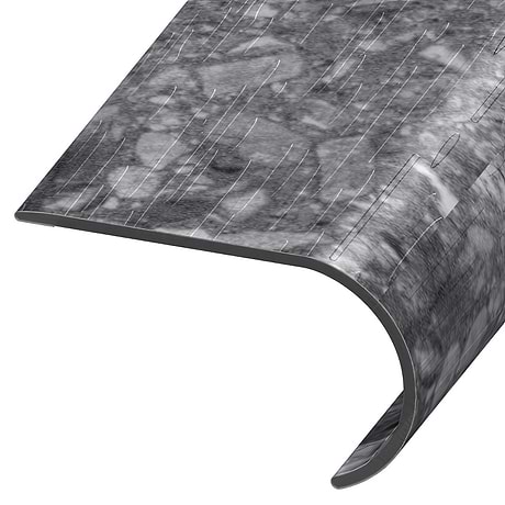 Rizo LVT Charcoal 2.48x1.52x94" LVT Round Stair Nose by Versatrim