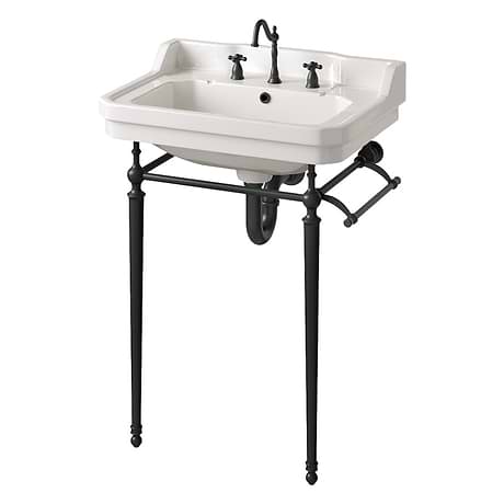 Wellington Matte Black 24" Single Vanity with Integrated White Porcelain Top by JMV