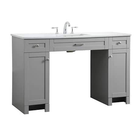 Calvin 54" Gray Single Vanity with Cultured Marble White Top
