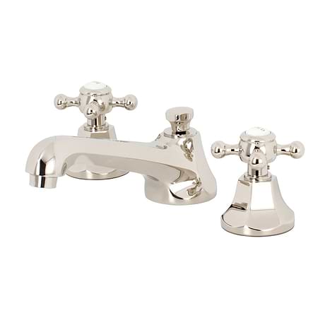 Rockleigh Polished Nickel 8" Widespread Bathroom Faucet With Pop Up Standard Drain