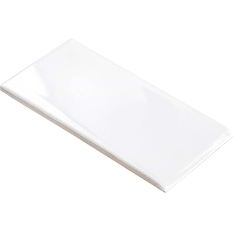 Basic White  3x6 White Polished Bullnose