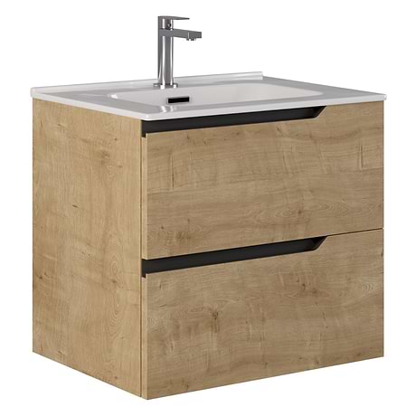 Duo Blonde Wood 24" Single Vanity with White Top