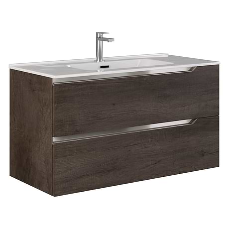 Duo Weathered Oak 40" Single Vanity with White Top