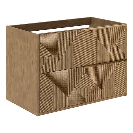 Kora Geo Faux Fluted 32" Single Vanity with Gold Handles without Top