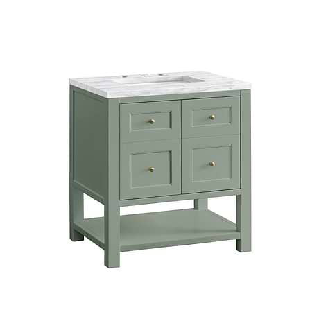 Breckenridge Breckenridge Smokey Celadon Green 30" Single Vanity with Arctic Fall Solid Surface Top by JMV
