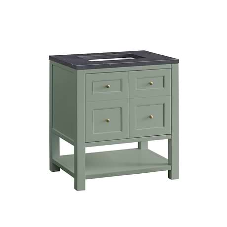 Breckenridge Breckenridge Smokey Celadon Green 30" Single Vanity with Charcoal Soapstone Quartz Top by JMV
