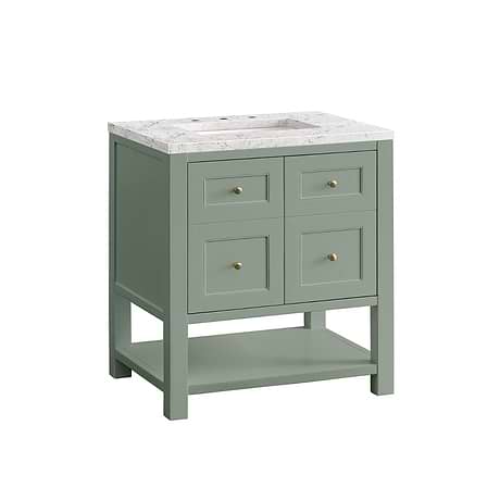 Breckenridge Breckenridge Smokey Celadon Green 30" Single Vanity with Eternal Jasmine Pearl Quartz Top by JMV