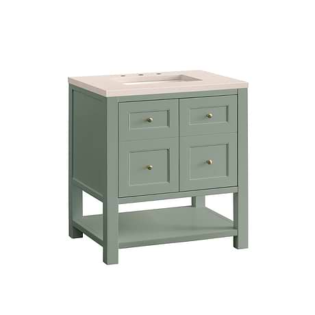 Breckenridge Breckenridge Smokey Celadon Green 30" Single Vanity with Eternal Marfil Quartz Top by JMV