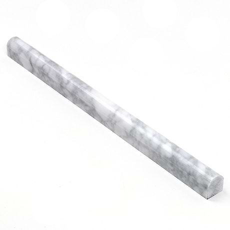 Carrara White 1x12 Polished Marble Pencil Liner
