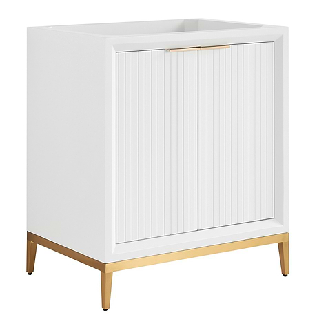 Bungalow White and Gold 30" Single Vanity without Top