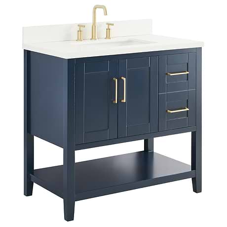 Sheraton 36" Navy Vanity with Quartz Counter