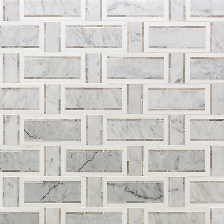 Esplanade French Linen Multicolor Polished Marble Mosaic