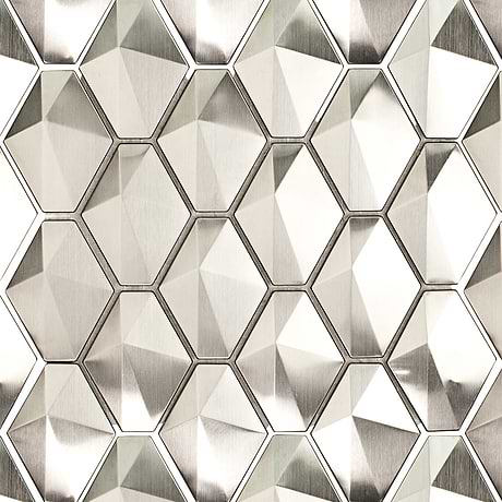 Terrapin Silver Octagon 2x3 Polished Metal Mosaic