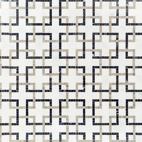 Labyrinth Multicolor Polished Marble Mosaic