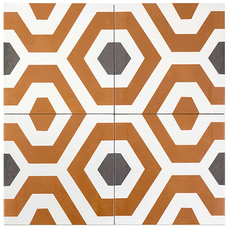 Bella Soumaya Orange 9X9 Matte Porcelain Tile