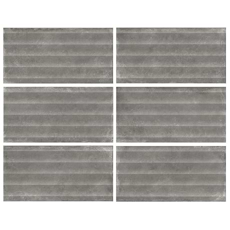 Lucreto Waves Gray 24x48 3D Concrete Look Matte Porcelain Tile