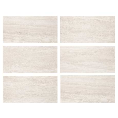 Lumar Travertino Bianco Warm White 24x48 Travertine Look Matte Porcelain Tile